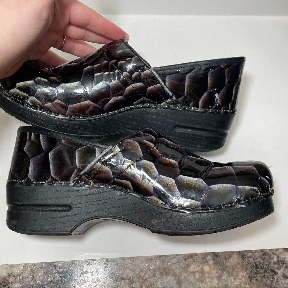 Dansko Snakeskin Patterned Professional Heeled Clogs - Picture 9 of 10